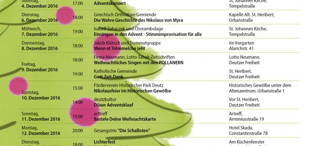 Von „Oh Tannenbaum“ bis „Morgen kommt der Weihnachtsmann“ – Der Lebendige Adventskalender 2016 Von „Oh Tannenbaum“ bis „Morgen kommt der Weihnachtsmann“ – Der Lebendige Adventskalender 2016